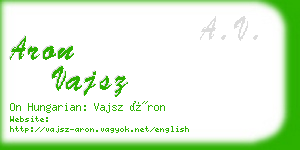 aron vajsz business card